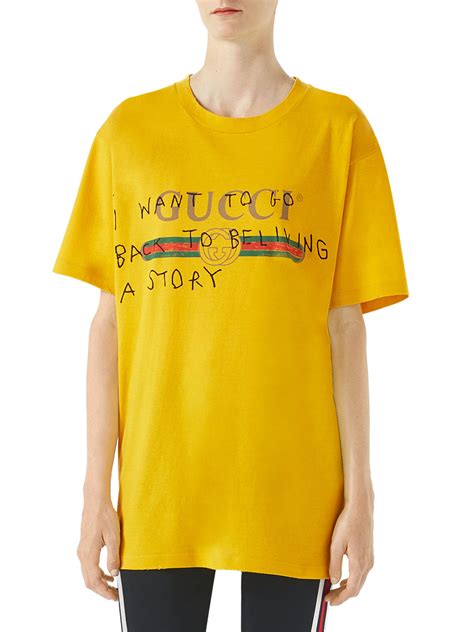 gucci yellow t shirt|Gucci t shirt women.